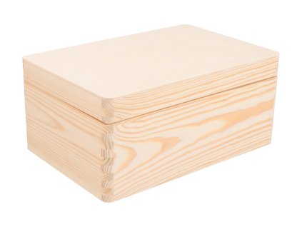Boks drewniany z pokrywą 30 × 20 × 14 cm bez uchwytu
